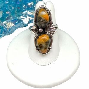 Bumblebee Jasper Ring Size 7 Solid 925 Sterling Silver